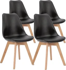 OLIXIS Dining Chairs Set of 4 Kitchen Mid-Century Modern Chairs with Wood Legs