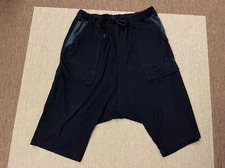 Y-3 YOHJI YAMAMOTO adidas M Black Drop crotch cotton Sarouel shorts