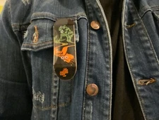 Tech Deck Skateboard lapel Fingerboard pin! Santa Cruz, Roskopp. Free Shipping