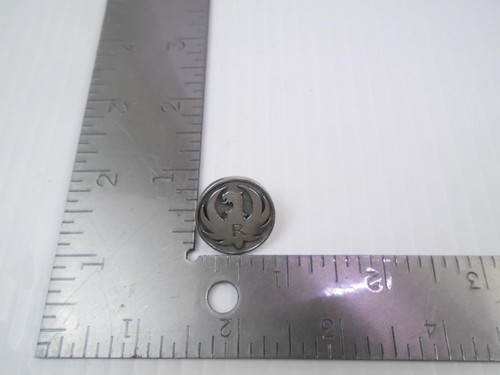 RUGER FIREARMS PEWTER SIGNATURE LOGO LAPEL w/ POUCH PIN 24503 NOS FREE SHIP G51 - Picture 5 of 5