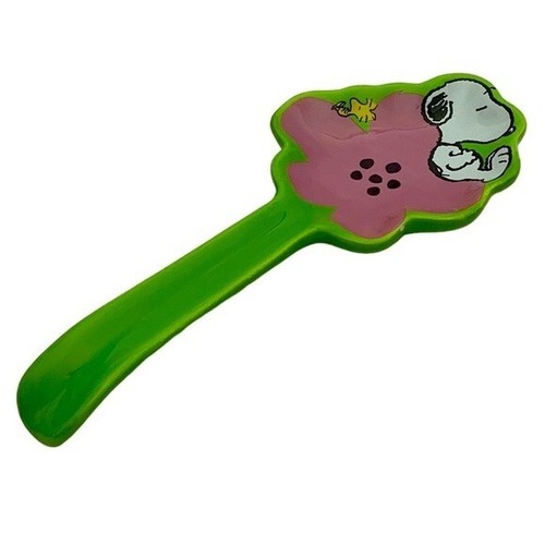 Snoopy Woodstock Spoon Rest Peanuts Glazed Ceramic Watermelon Pink Green - Picture 3 of 18