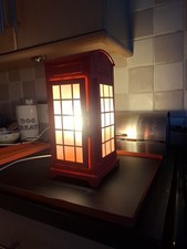 RARE Circa 2015 The Range Red London Telephone Box Table Lamp Lantern 32cm