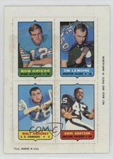 1969 Topps Mini-Cards (4-in-1) Bob Griese Jim LeMoine Walt Sweeney HOF 00jz
