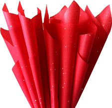 36 Sheets Glitter Red Tissue Paper for Gift Bags, 20 x 20 Inch Sparkling Tissue