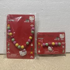 Hello Kitty Bracelet And Necklace Beads Green Pink Red Yellow J4 