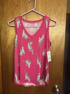 Joy Spun Women s S (4-6) Summer Tiger Two-Piece Pajama Set. NWT.