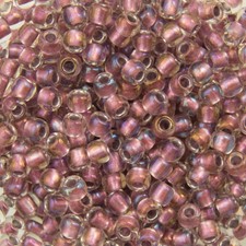11/0 TOHO ROUND Inside Color Crystal / Rose Gold Lined Seed Bead 8g