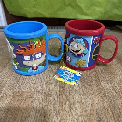 2 1998 Rugrats 3D Mug Zak Designs Nickelodeon Blue Plastic Kids Cup LaserwareMug