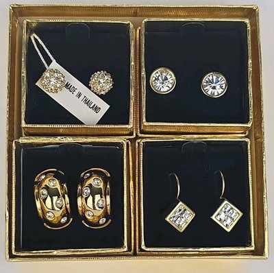 Vintage Nolan Miller Glamour Collection Earring Set 4 Pairs New In Box