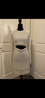 ASOS LUXE Faux Pearl Embellished Long Sleeve Mini Dress Bow Back White | eBay ASOS LUXE Faux Pearl Embellished Long Sleeve Mini Dress Bow Back White | eBay