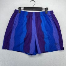 Vintage Reebok Shorts Men's XL Blue Purple Abstract Made In USA Lined 4 inch 90s