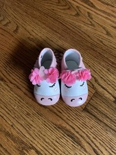 Talla 0-6 Mos. Zapatos Mocasín Nicole Miller Unicornio Bebé Rosa Infante Bebé Sin Cordones