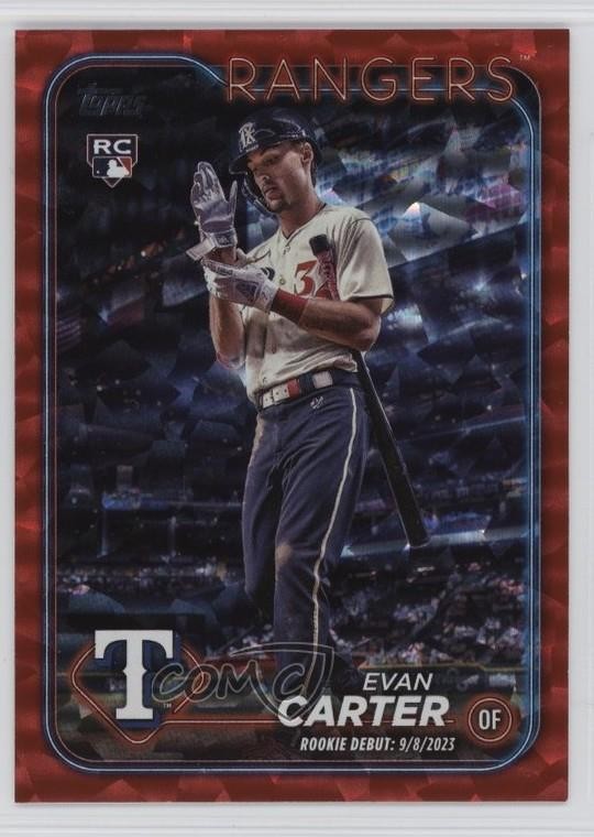 2024 Topps Update Rookie Debut Red Crackle Foilboard /199 Evan Carter #US58 2g0