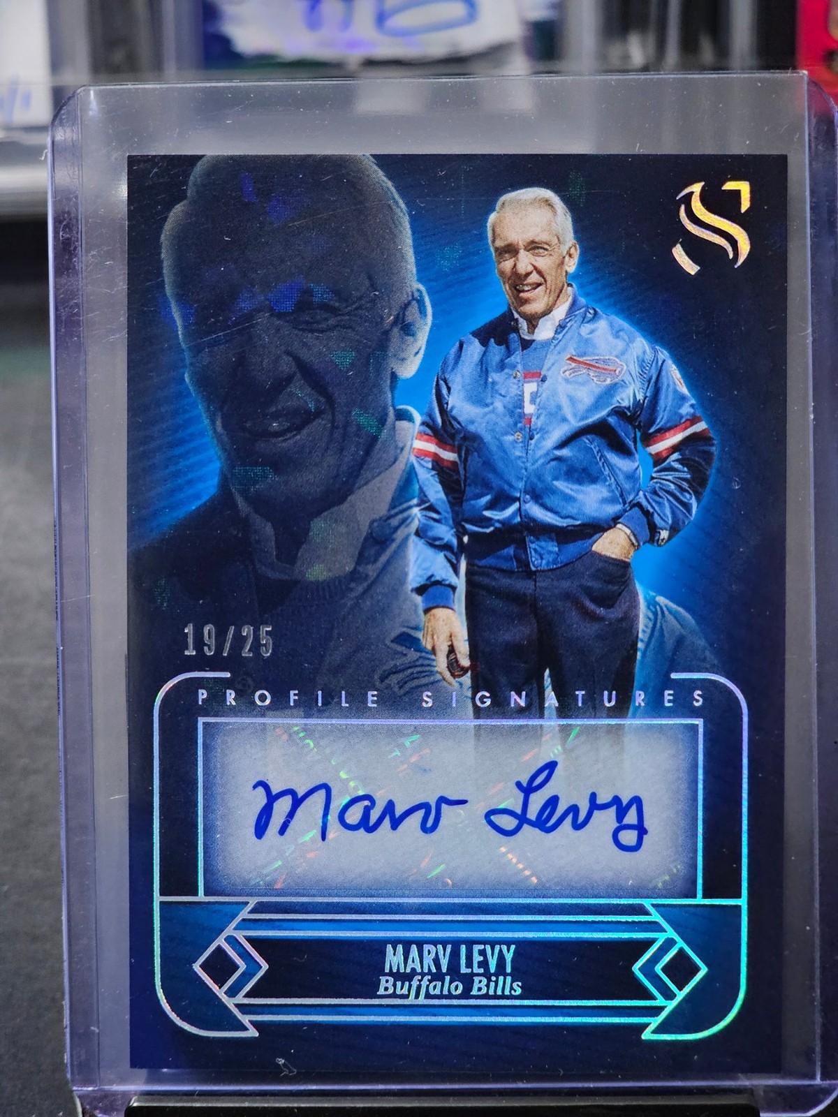 Marv Levy Auto 2025 Panini Silhouette Profile Signatures 19/25 Buffalo Bills
