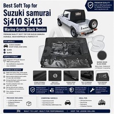 Best Soft Top For Suzuki Samurai Sj410 Sj413 - Marine Grade Black Denim Best Soft Top For Suzuki Samurai Sj410 Sj413 - Marine Grade Black Denim