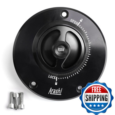 Areyourshop Keyless Fuel Cover Gas Tank Cap Black For Kawasaki Er-6F Er-6N