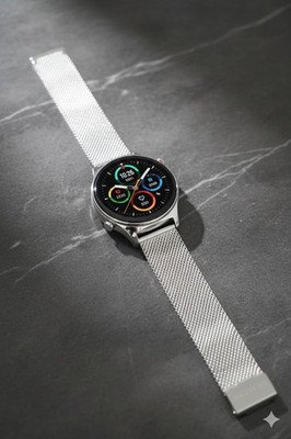 Honor Watch GS 3 46mm Edelstahlgehäuse-Silber mit Silberarmband Ocean Blue (GPS)