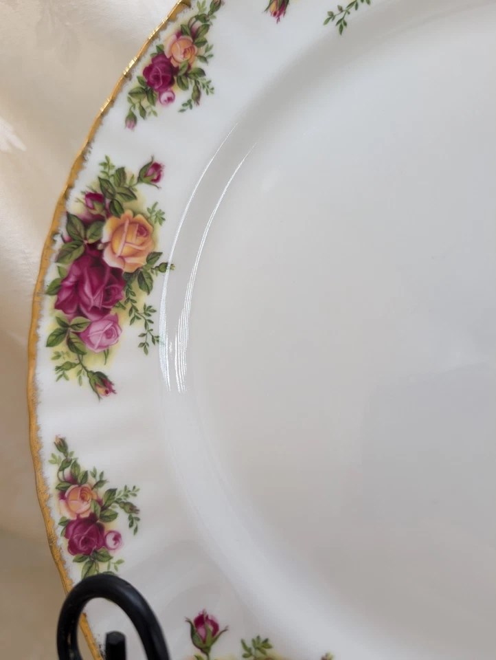 Royal Albert Old Country Roses 10 3/8" Plato de Cena Hueso China Inglaterra Floral Foto 3 de 4