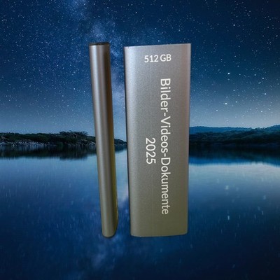 512 GB SSD Festplatte mit Gravur nach Wunsch.  Extern, USB-C, USB 3.2 Gen 2
