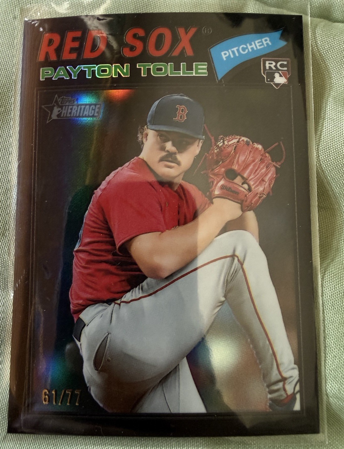 2026 Topps Heritage - Payton Tolle #386 Chrome Black Refractor /77 (RC)
