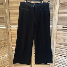 Chanel Vintage Rayon Satin Trim Pants in black size 48