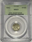 1862 Seated Liberty Half Dime H10C PCGS MS63 ‼️LUSTROUS WHITE COIN IN OGH‼️