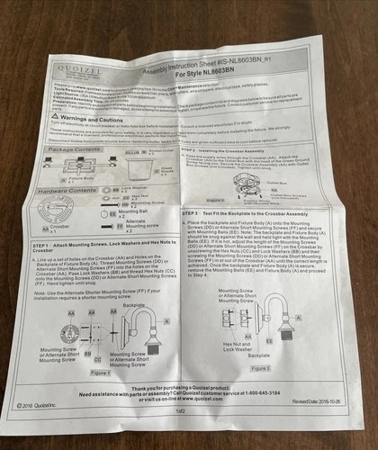 Quoizel NL8603BN Nicholas Bath Vanity, 3-Light 300 Total Watts, Brushed Nickel - Picture 2 of 3