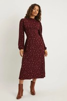 Dorothy Perkins Womens Maxi Dress Berry Jersey Long Sleeve Midi