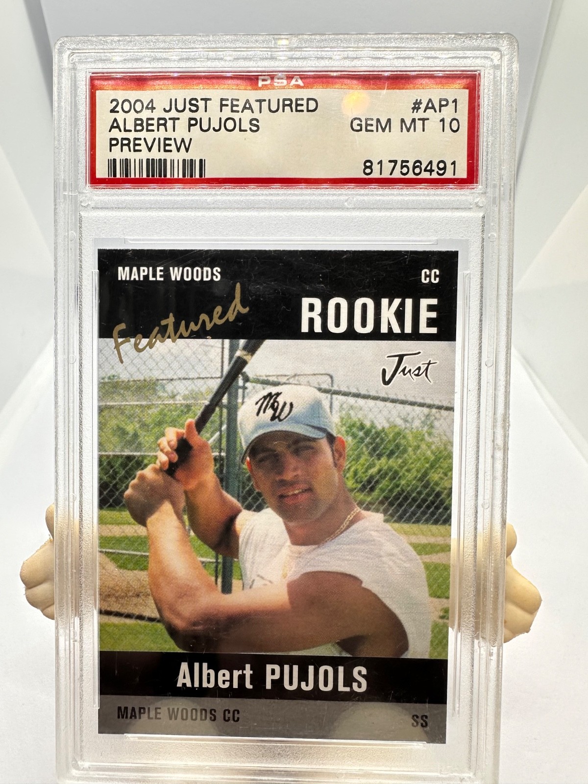2004 Just Featured # AP1 - Black Edition PSA GEM - MT 10 ALBERT PUJOLS R/C