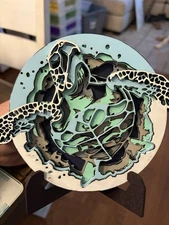 Custom Wood Cut Out Sea Turtle Beach Ocean Wall Decor Art Home Decor Art Craft