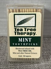New sealed Tea Tree Therapy Mint Toothpicks 100 Ct kp 
