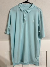 Johnnie-O Polo Shirt Prep Performance Mens XXL 2XL Blue Short Sleeve Surfer Logo
