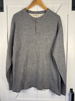 Vintage L.L. Bean Two Layer River Driver Shirt Men s Large Gray Henley USA Made