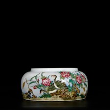 Rare Chinese Art Handmade Painting Famille Rose Porcelain Duck Wash