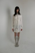 alice and olivia dress semi-sheer white mini dress prairie longsleeve