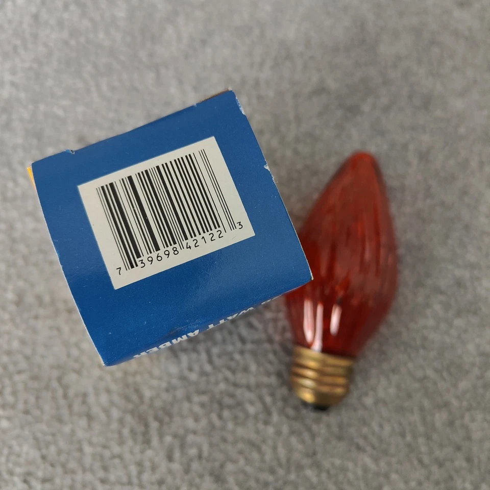 Bulbrite 25F15A 25W Fiesta Style Chandelier Bulb, Standard Base, Amber #421223 - Image 4 of 4