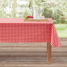Mainstays 60" x 84" PEVA Rectangular Tablecloth - Red White Gingham
