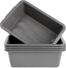 Dicunoy 5 Pack Plastic Bus Tubs, 8L Small Dish Tubs Food Service Tub, Kitchen...