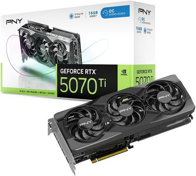 PNY NVIDIA GeForce RTX  5070 Ti OC Triple Fan Graphics Card 16GB GDDR7 256-bit 