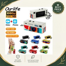 Mini Digital Keychain Camera 1080P Retro CCD Video Recorder with Flash