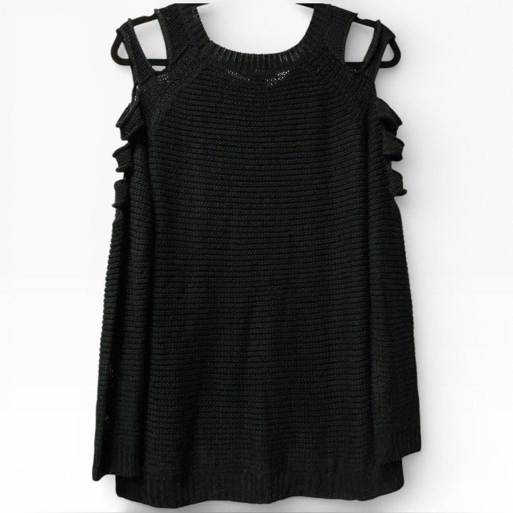 Forever 21 Plaid Patchwork LOVE Cold Shoulder Bla… - image 3