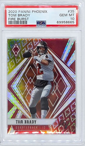 2020 Panini Phoenix Tom Brady Fire Burst #35 Buccaneers PSA 10