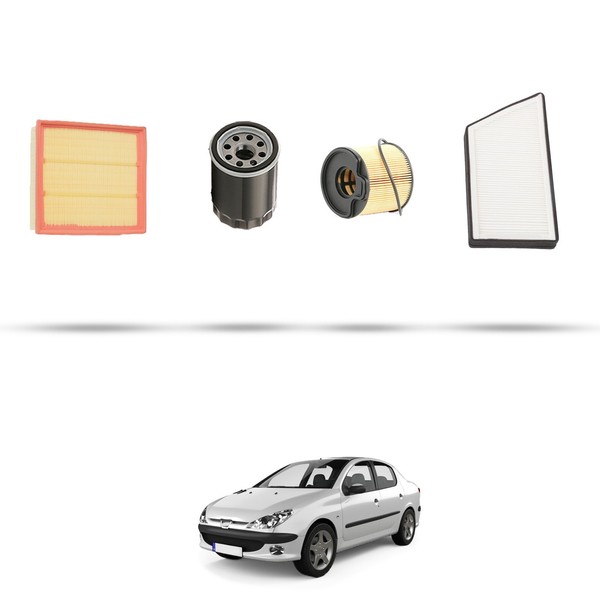 Hoffcar Wartungsset - 4 Filter FüR Peugeot 206 2.0 Hdi 66KW Ab 1999-image