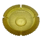 Vintage Blenko Glass Ashtray 624 Yellow Sunburst Art Glass - Mid Century Modern