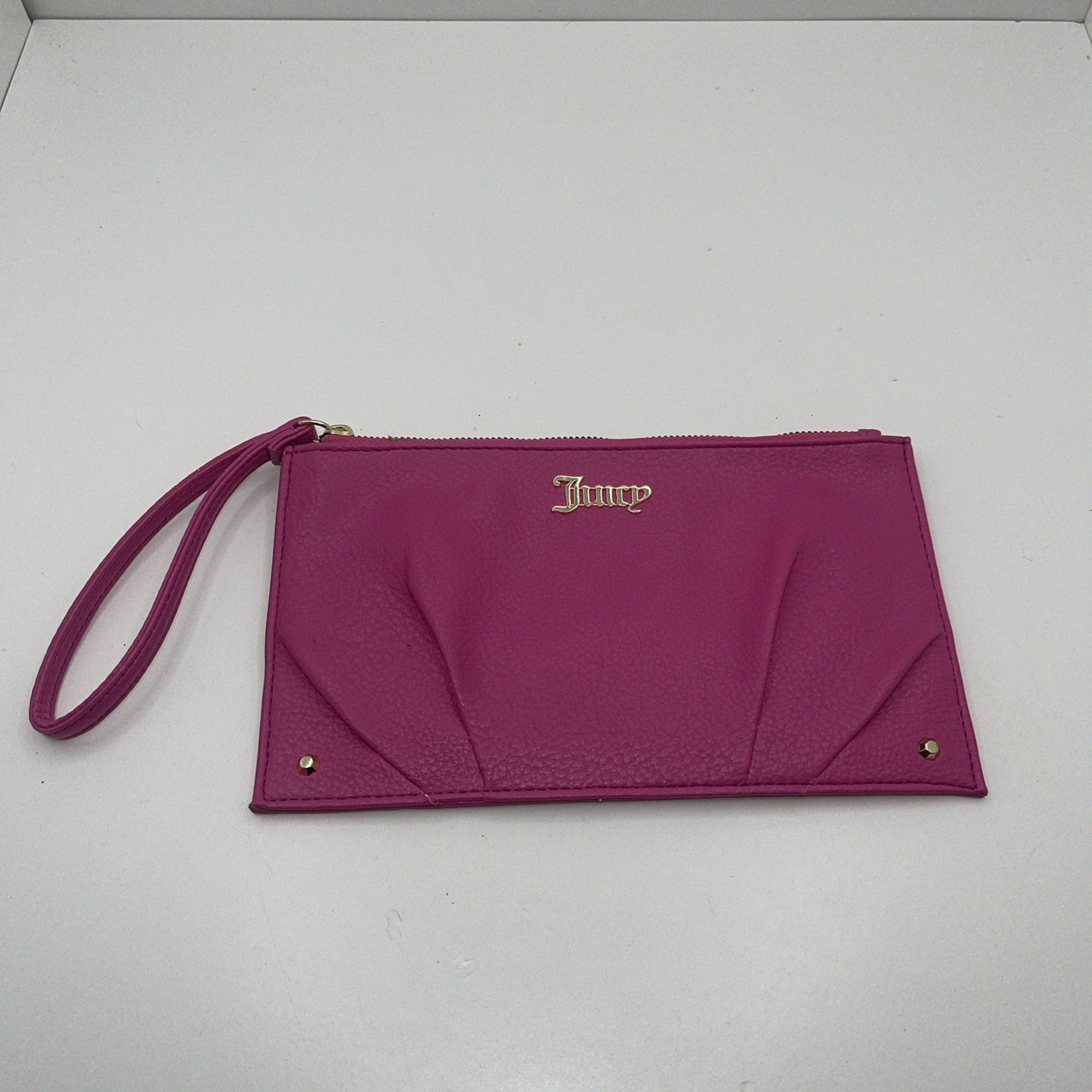 Juicy Couture Fuschia Pleats Please wristlet wallet Pink