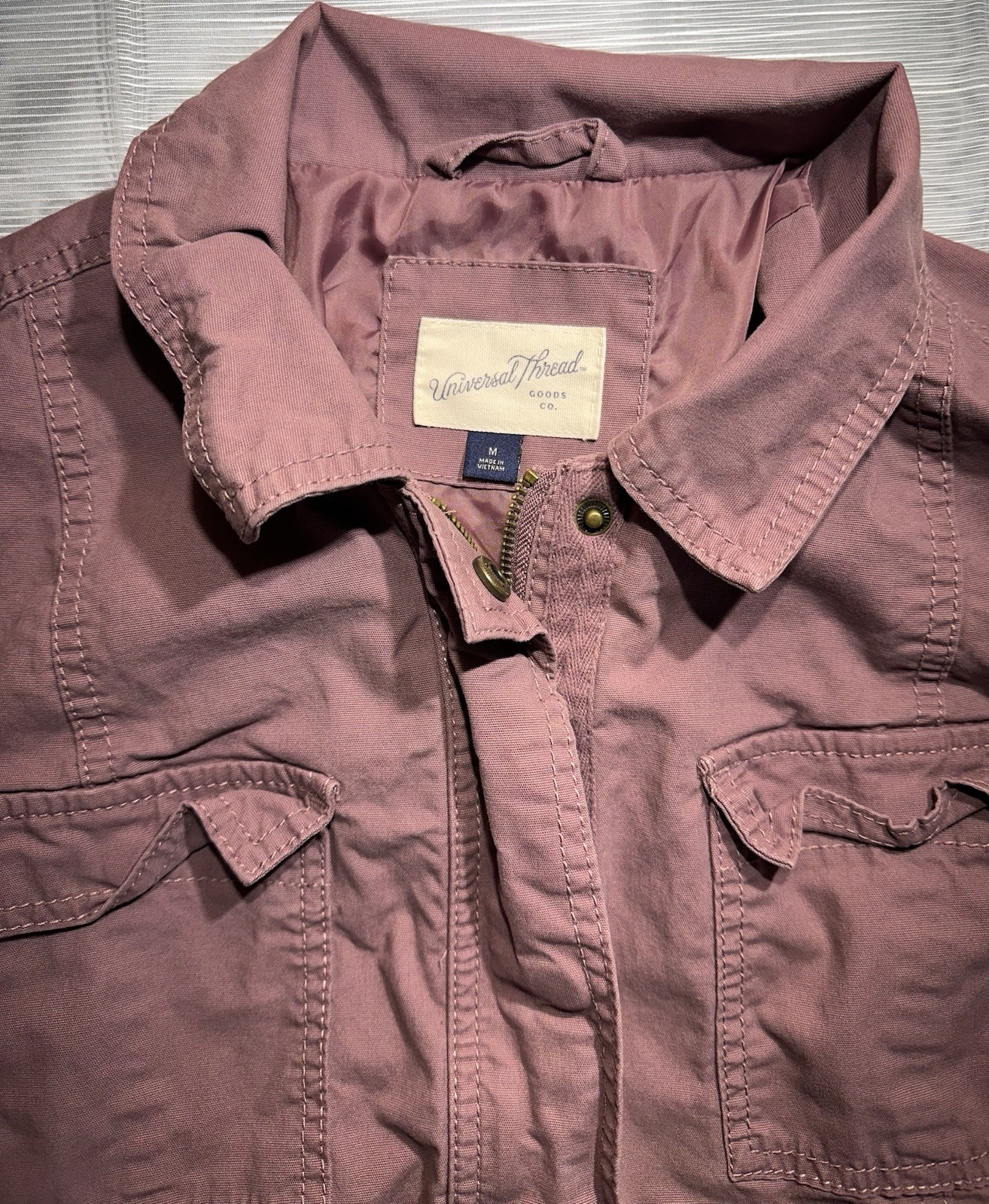 Universal Thread Mauve Zip Front Military style J… - image 2
