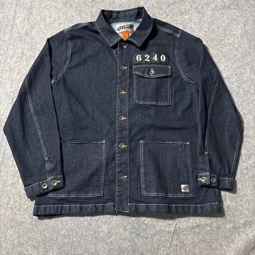 Duluth Trading Co 40 Grit Mens XL Elvis Jailhouse Rock 6240 Denim Chore Jacket video thumbnail