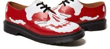 Supreme Dr. Martens 1461 Skull 3 Eye Shoe Poppy Red White Leather Size US 10