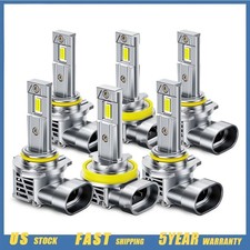 Combo6 9005+9006+H11 LED Headlight Kit Fog light Bulbs High Low Beam 6500K White