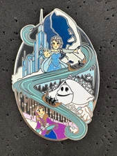 Frozen Elsa Anna & Marshmallow FANTASY PIN from Dapper Pins LE 100 3 1/8"